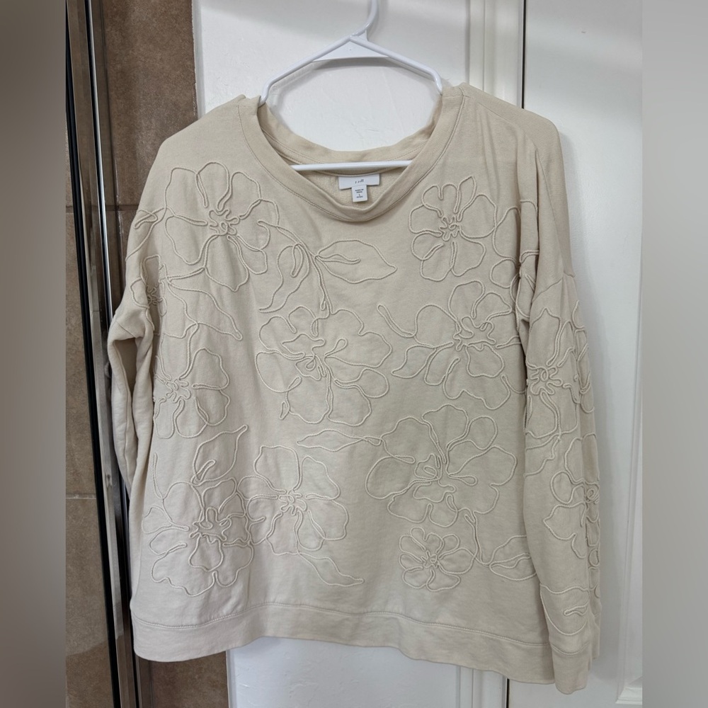 J.Jill Embroidered Sweatshirt — Stylish + Cozy